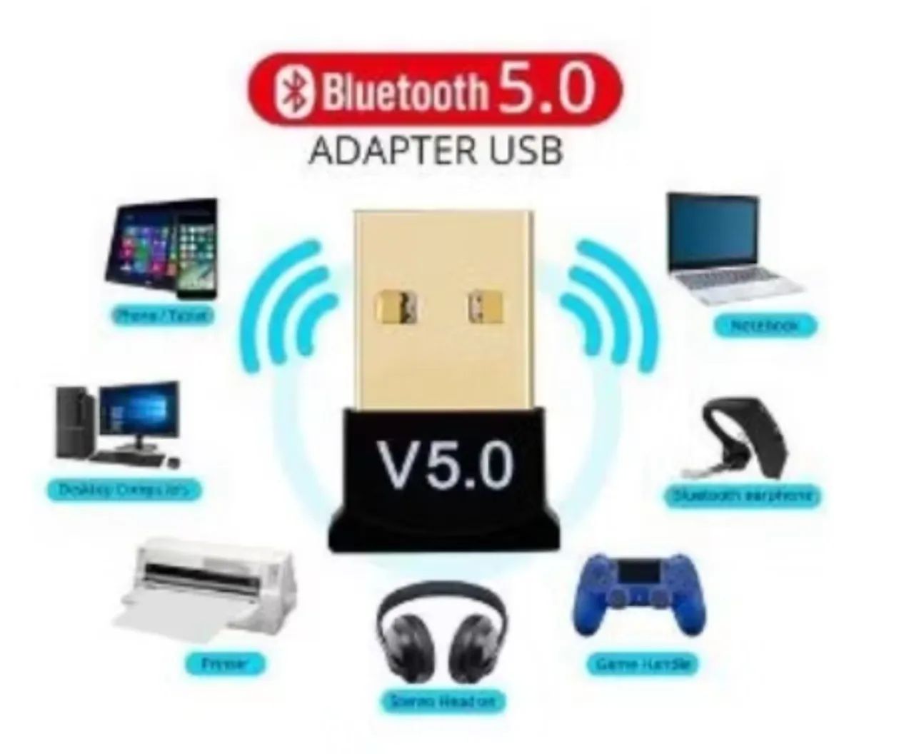 Adaptador Usb Bluetooth Dongle 5.0 Pc notebook - Foto 6