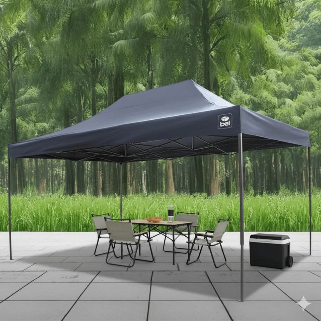 Tenda Gazebo Dobrável Pagoda King Size 3m x 4,5m Preta Bel - Foto 2