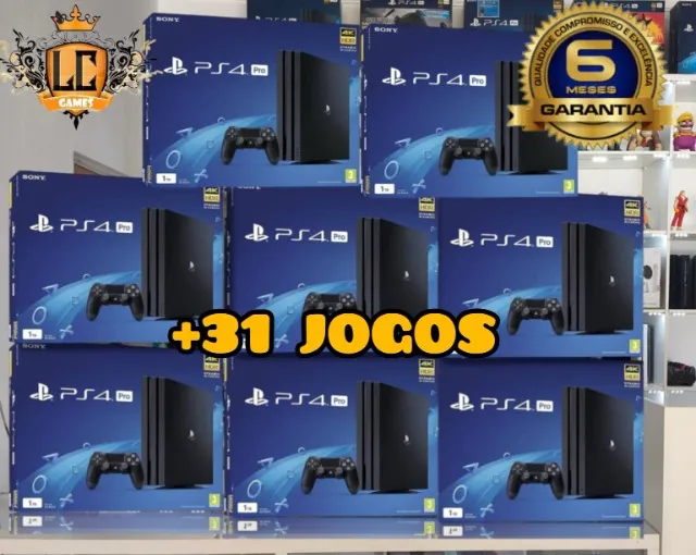 PS4 PRO 4K 1TB COM: 31 JOGOS e 06 MESES GARANTIA e BRINDES - LOJA FISICA