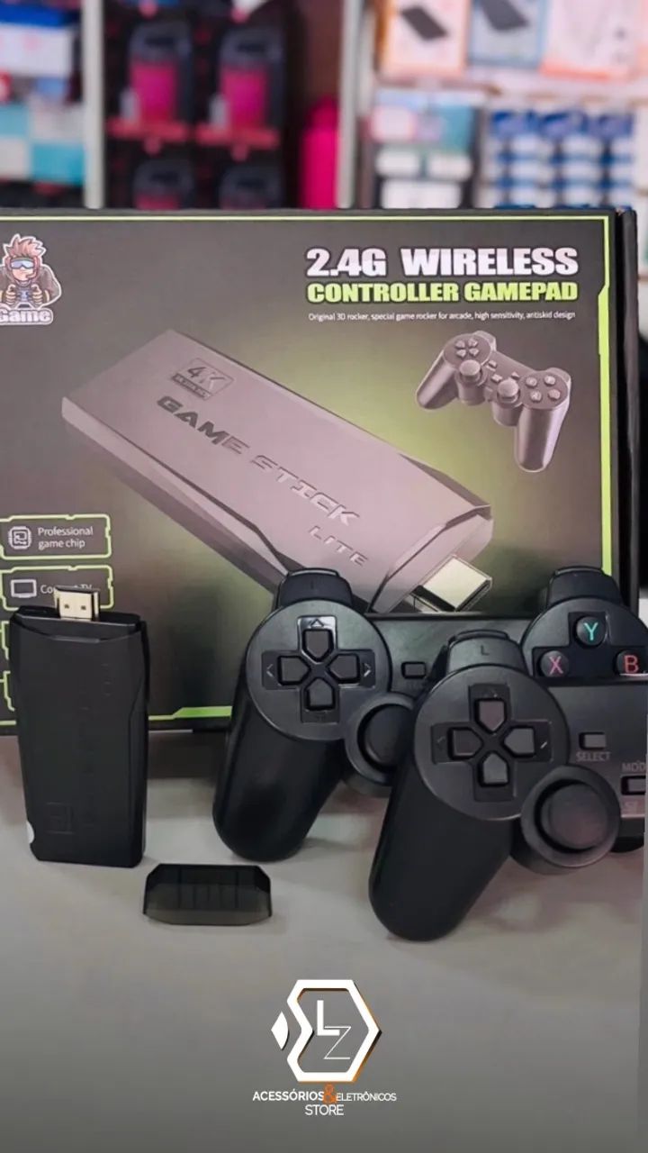 Game Stick - Video game com 2 controles sem fio