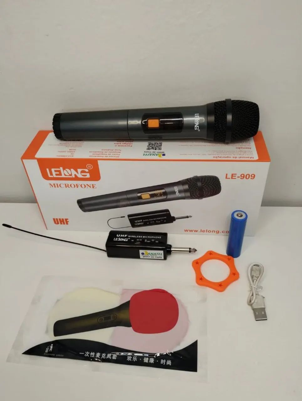 Microfone Sem Fio UHF LE-909 Lelong - Foto 3