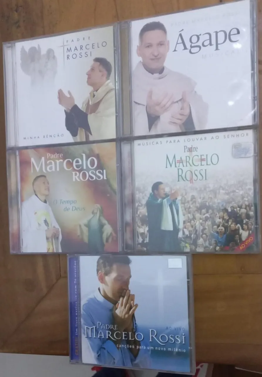 5 Cds Padre Marcelo Rossi - Agape- Musicas para louvar-Minha benção -O tempo de Deus -Canç
