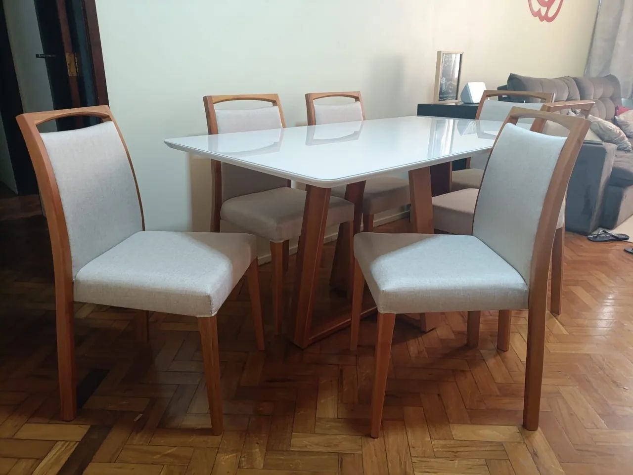 Mesa de Jantar Moderna com 6 Cadeiras - jade  - Foto 2
