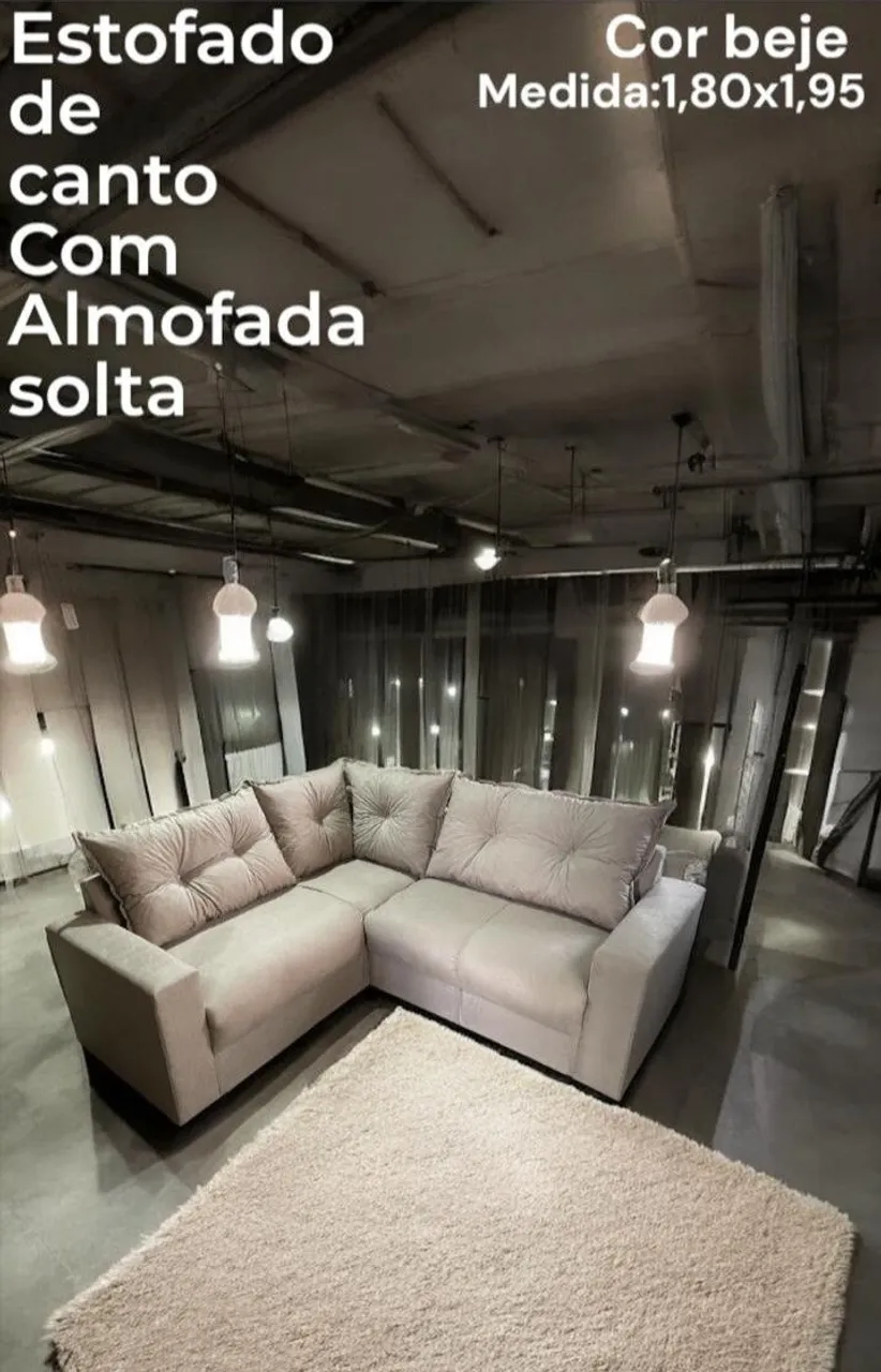 Promoção Sofá de canto com almofada soltas novo