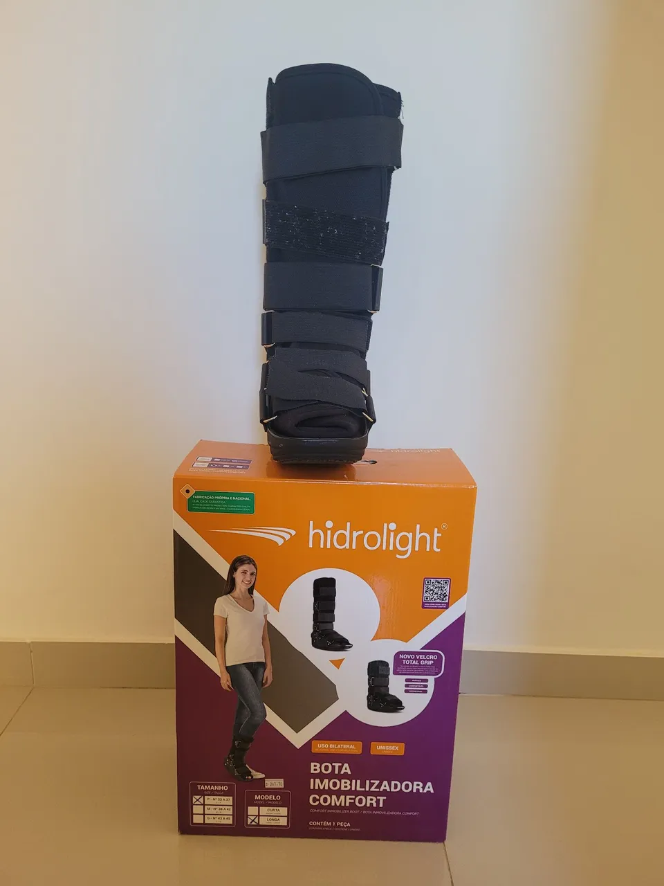 Bota Imobilizadora Hidrolight Comfort - Tamanho e Modelo