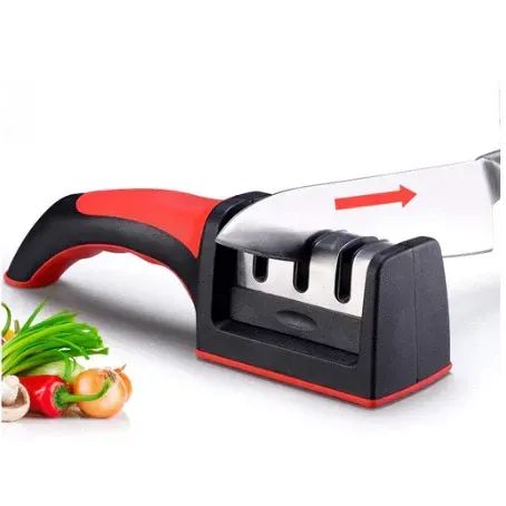 Amolador Afiador De Facas Em Aço Inox Com 3 Afiadores  - Foto 6