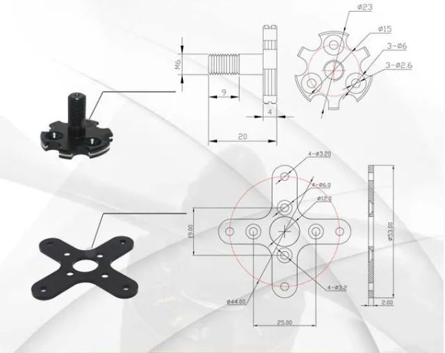 04 Motores EMAX Multicopter Drone motor MT2808-850kv - Foto 5