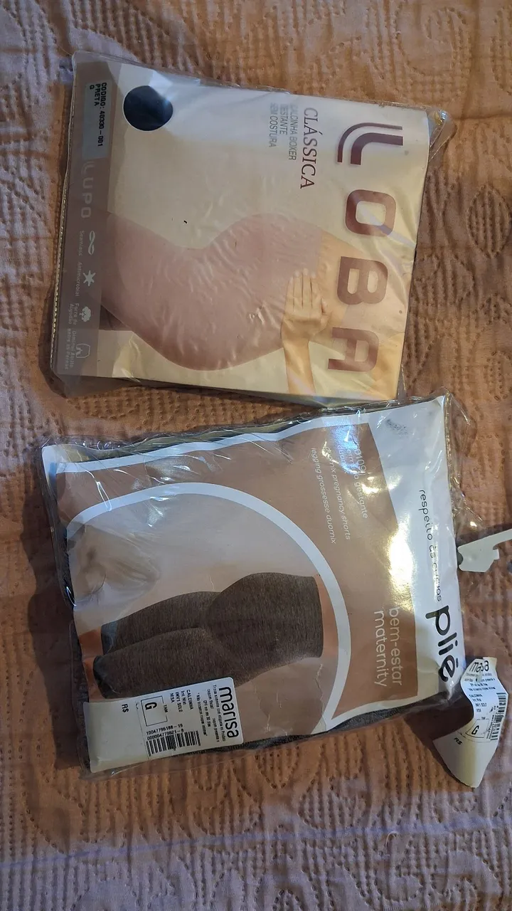 Kit de cinta, calcinha e bermuda gestante e pós parto.