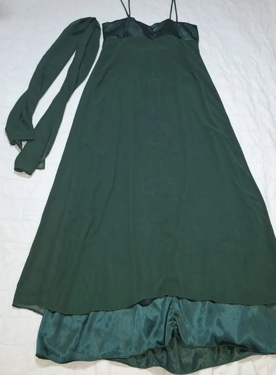 Vestido de festa Tecido cetim e Mussolini - Foto 4