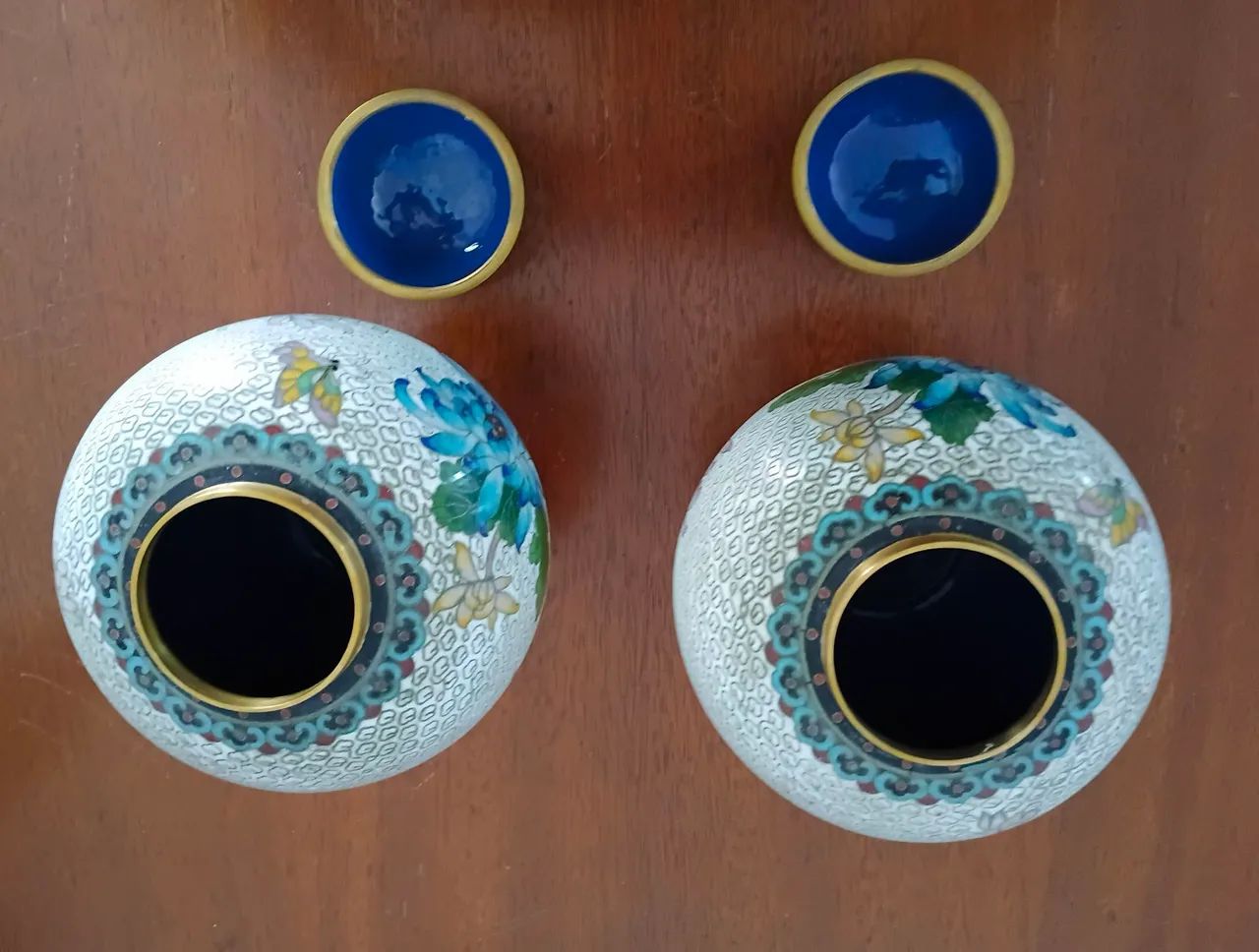 Potes lindíssimos de cobre Cloisonne. 65580480241026124
