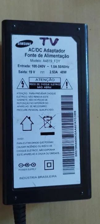 Fonte de Alimentação para TV  Samsung 19v