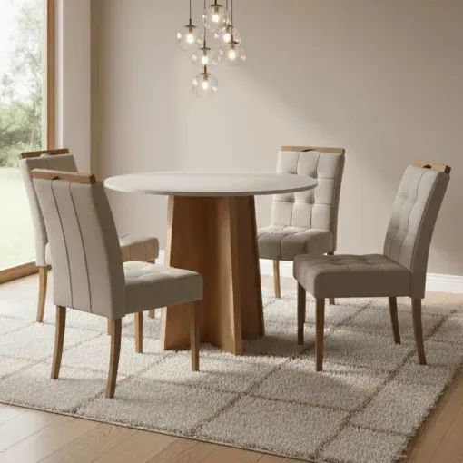 Mesa Redonda Celebrare 100 com 4 Cadeiras Sophia - Receba Hoje  - Foto 5