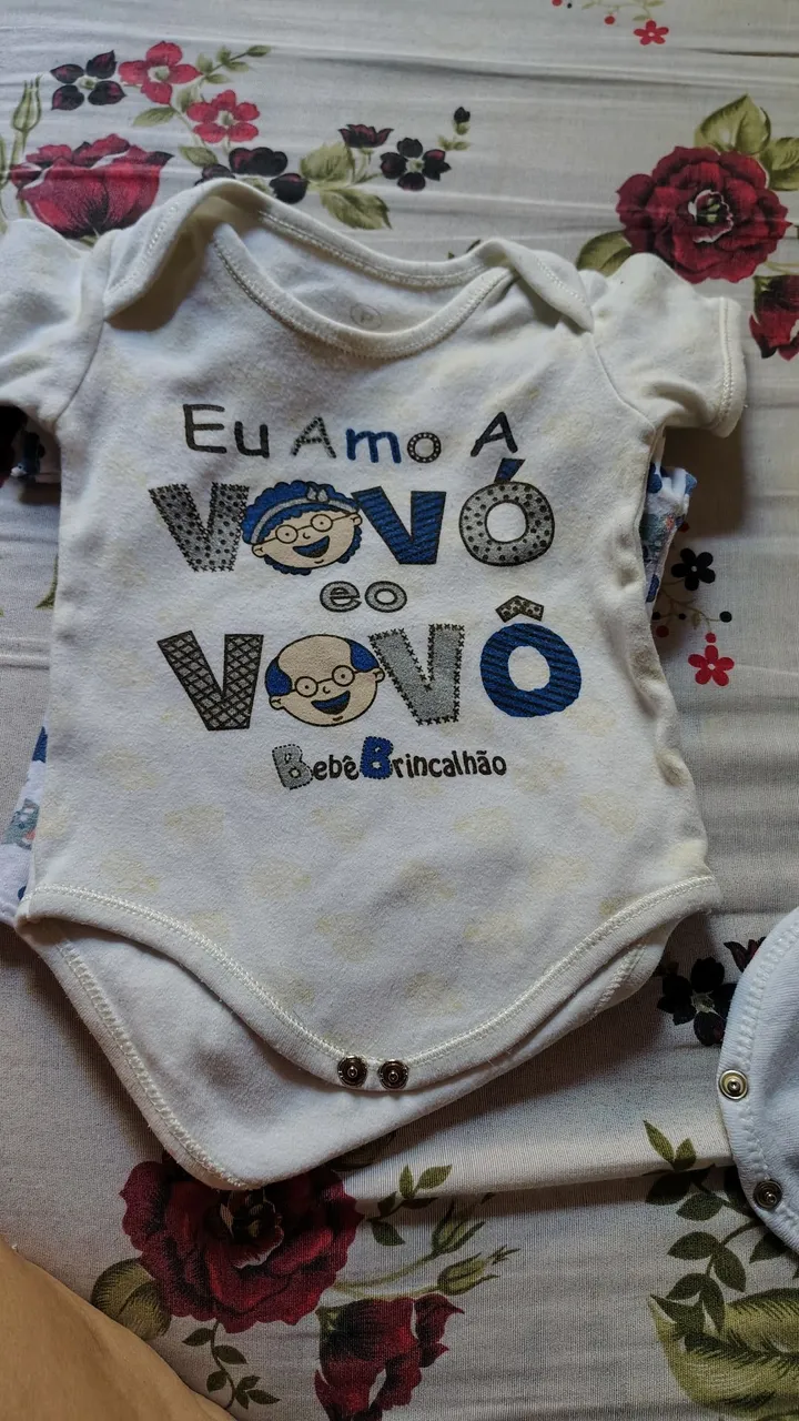 Body Bebê Eu Amo Vovó e Vovô