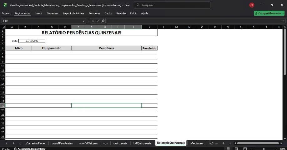 Planilha Profissional De Controle De Manutenção (Pesada e Leve) - Foto 2