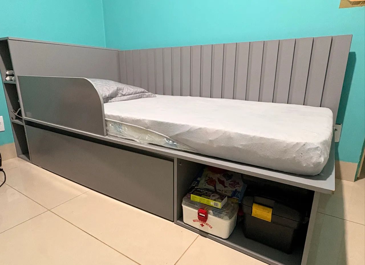 Cama solteiro MDF - planejada64375104224899121