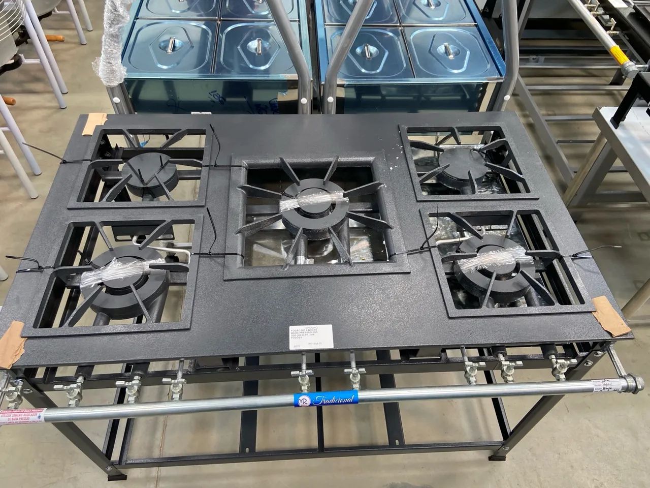 FOGÃO INDUSTRIAL 5 BOCAS BAIXA PRESSÃO 2QS 3QD 30x30 P7 - MR FOGÕES - Foto 3