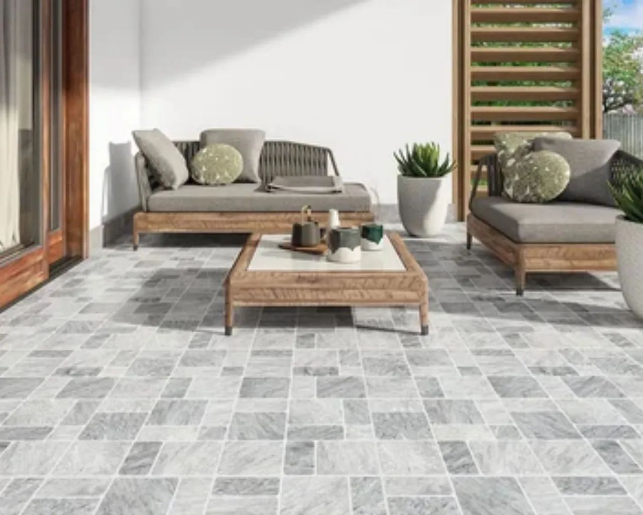 Piso Cerâmico Sevilha Externo 45X45cm Caixa 2,00m² Bold Cinza Holztek - Foto 3