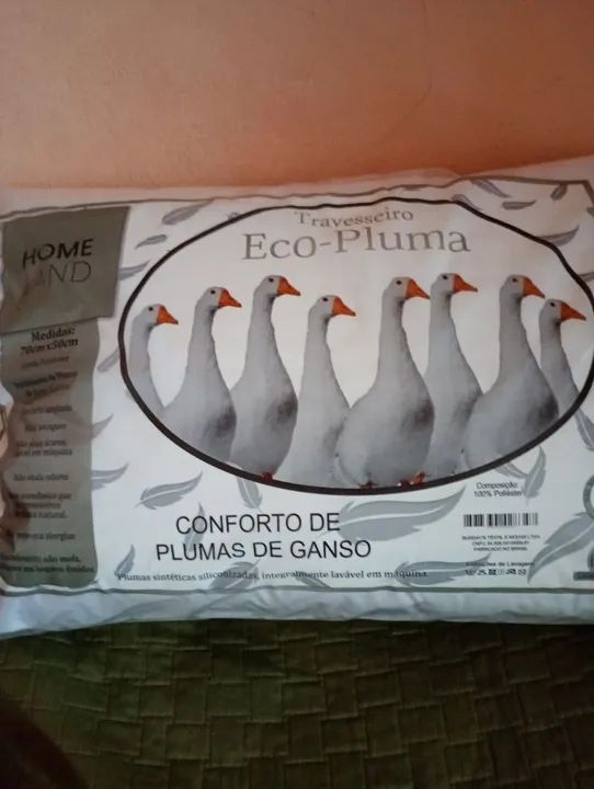Travesseiro Eco-Pluma - Conforto de Penas de Ganso