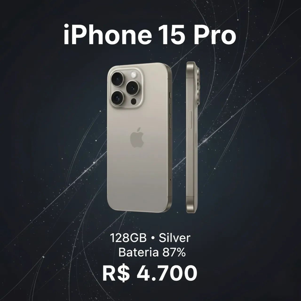 iPhone 15 Pro - 128GB - Silver - Celulares e Smartphones - São