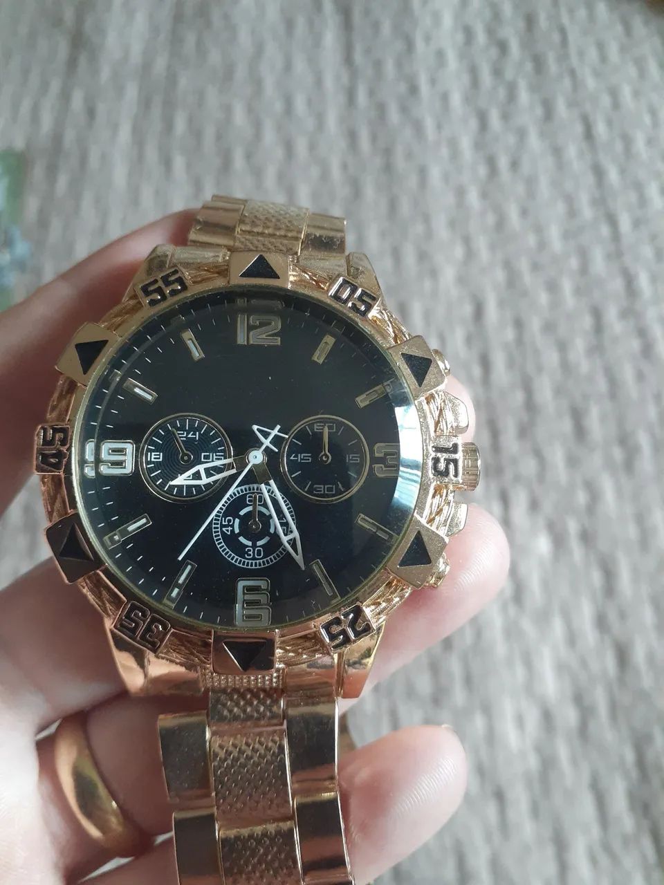 Relógio Masculino Dourado - Foto 3