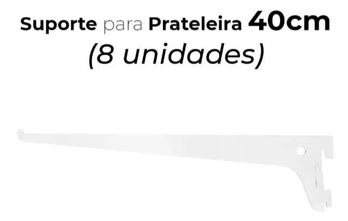 Dois Trilhos para Prateleira de Parede 1,50cm (cada)-Branco + 8 suportes 45cm (cada) - Foto 3