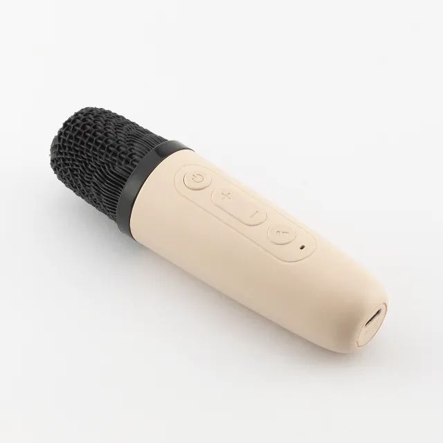 Caixa Som Bluetooth Mini Karaokê Com Microfone Infantil Bege - Foto 6
