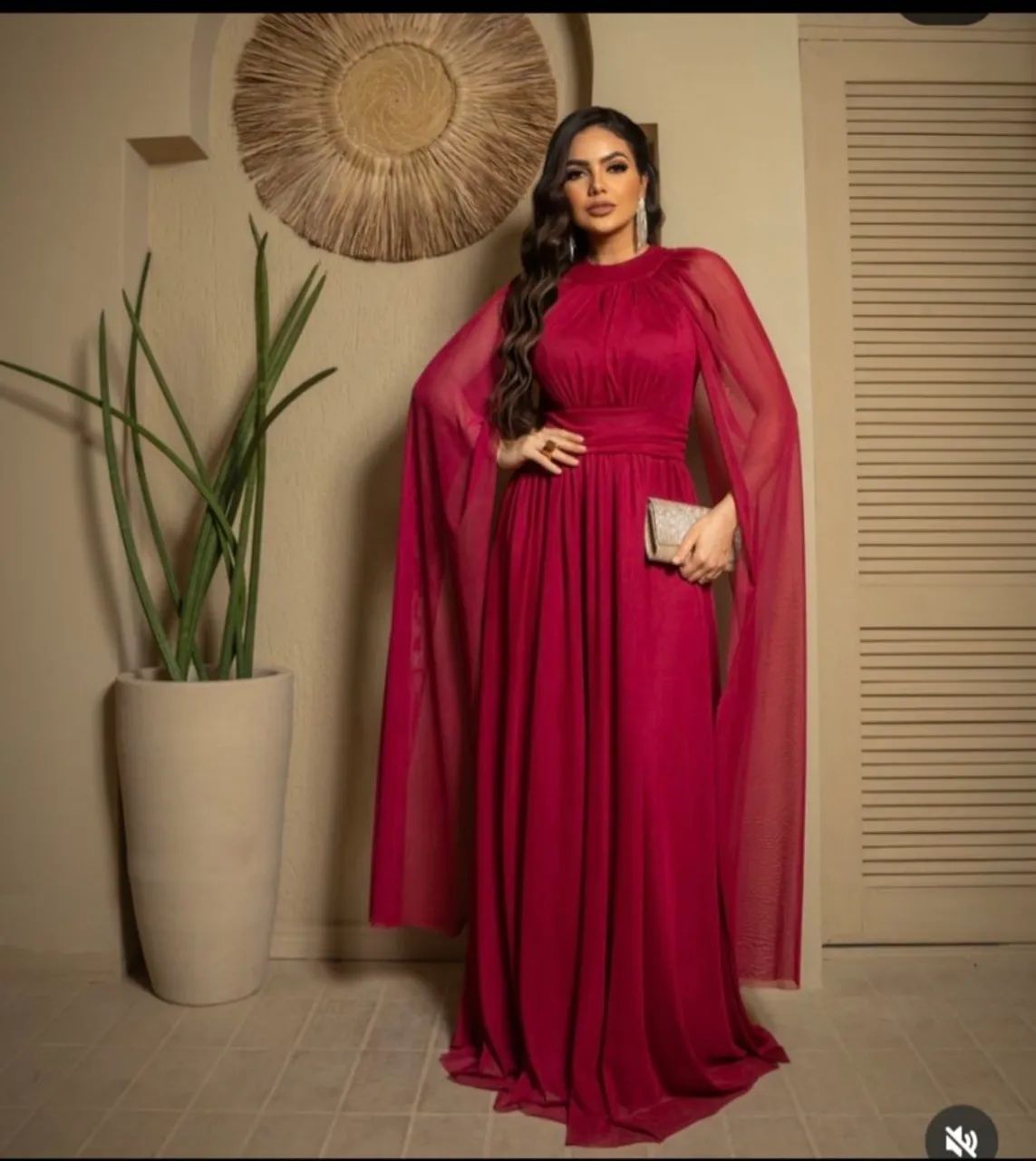 Vestido de Festa Marsala com Brilho 