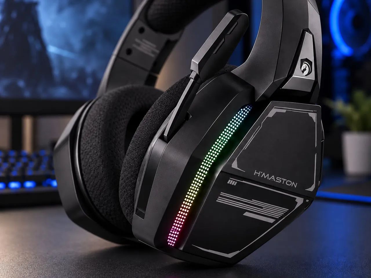 Headset Gamer Sem Fio H?Maston SNS13 com RGB e Microfone - Foto 3