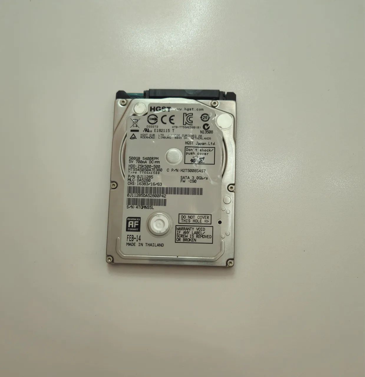 HD HGST 500GB Notebook 5400RPM SATA II 3Gbs 2.5" Slim