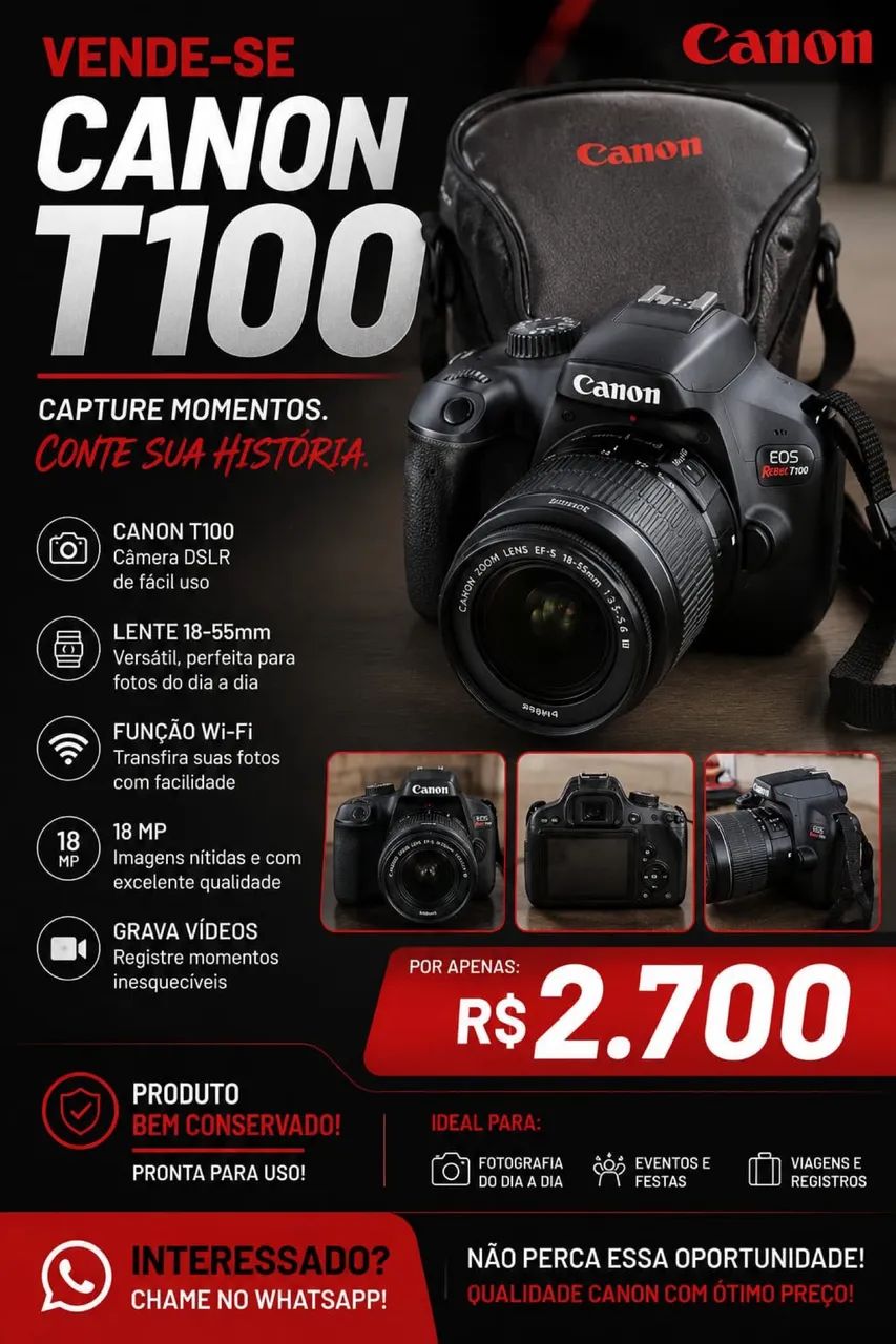 Câmera Canon T100