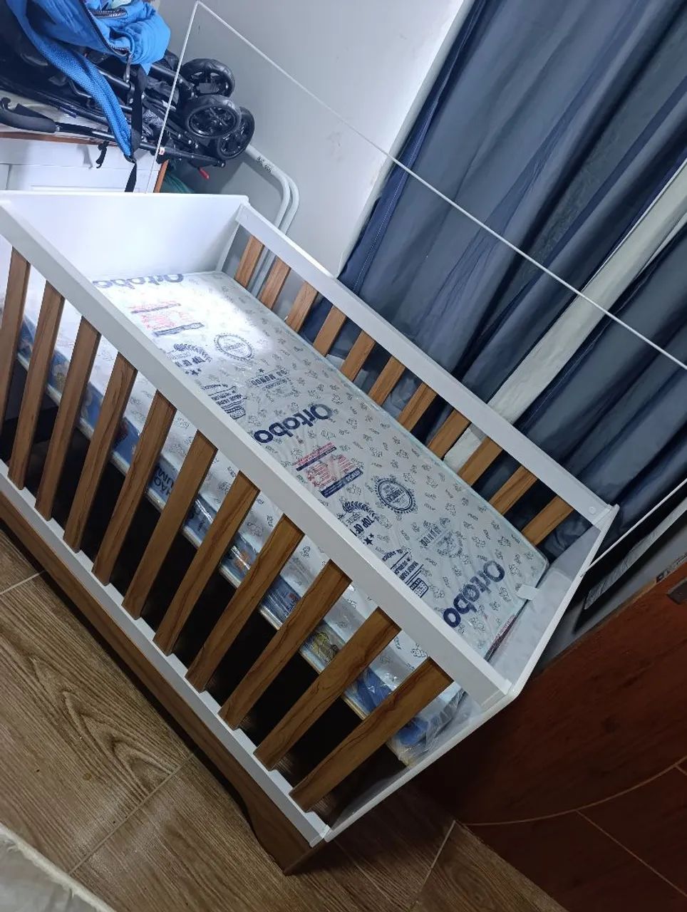 Berço americano 3 em 1 estado de zero nunca foi usando + o colchão da Ortobom  - Foto 4