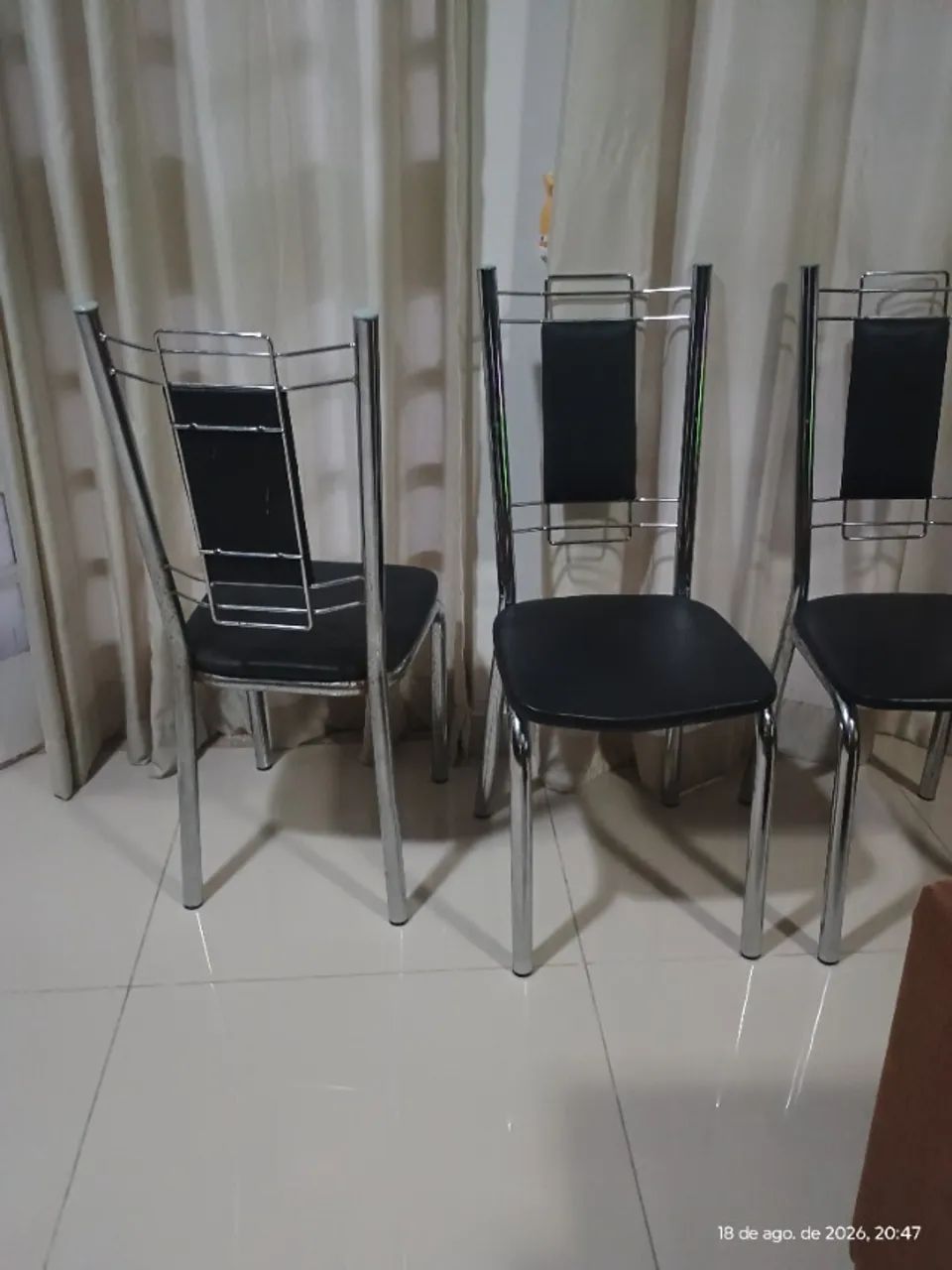 Cadeira tubular cromada  - Foto 4