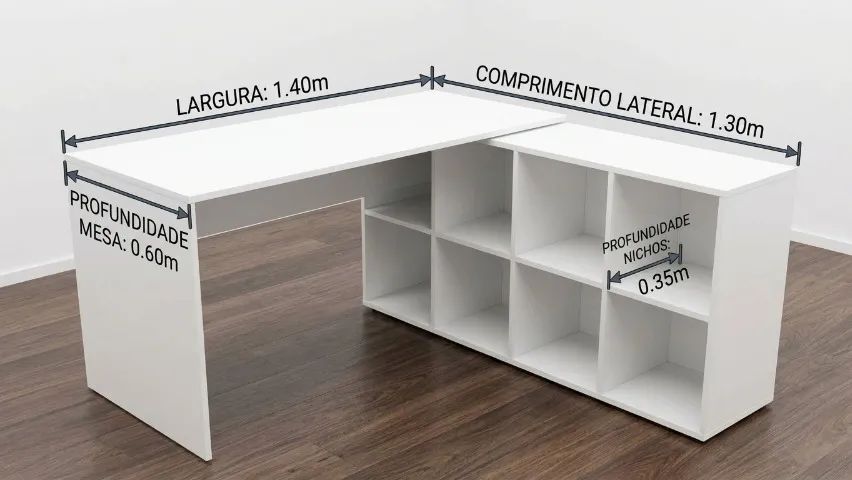 Mesa para computador com nichos  - Foto 2