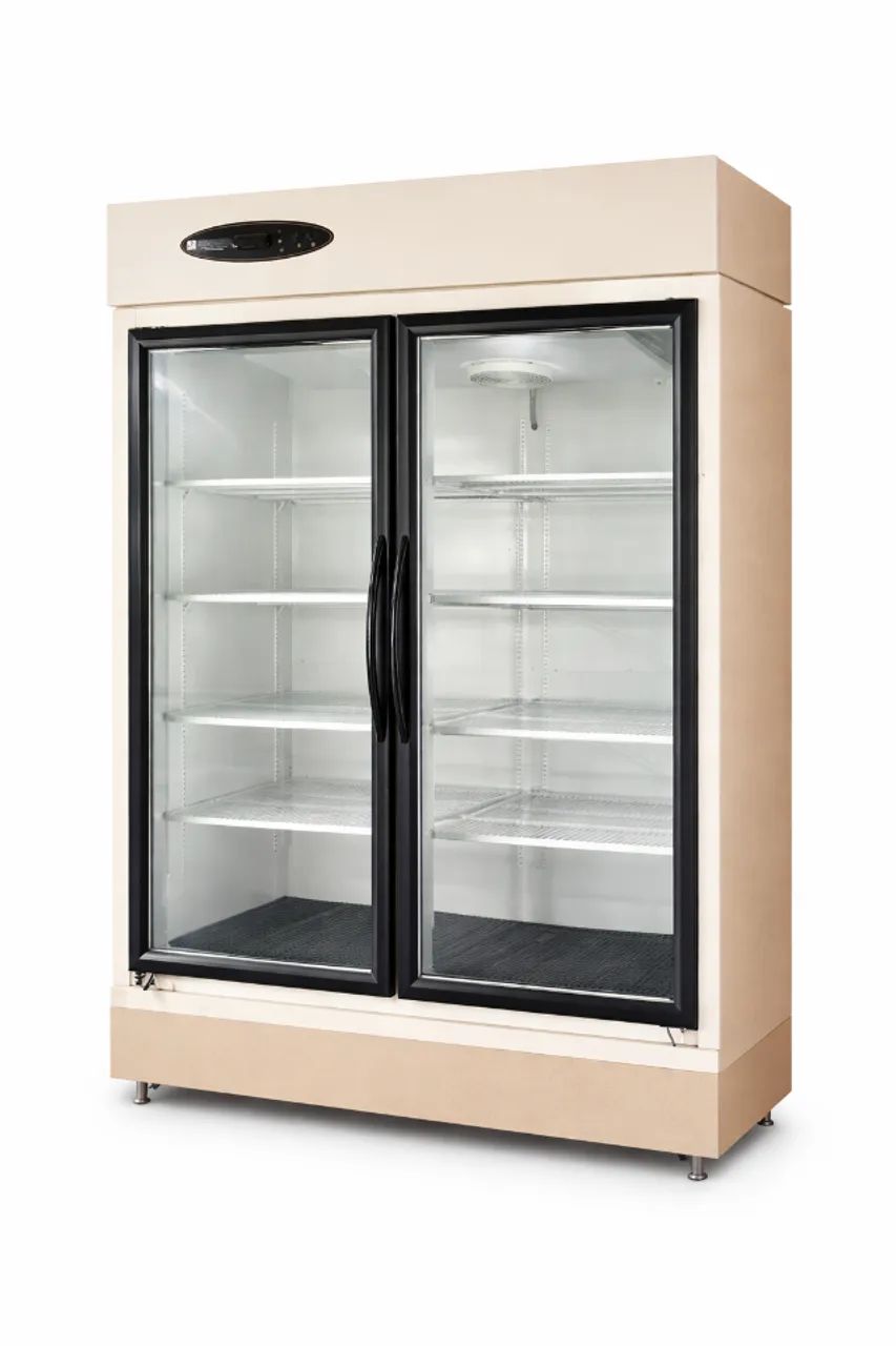 Refrigerador Expositor 2 Portas 220V OºC com acabamento MDF e LED. 