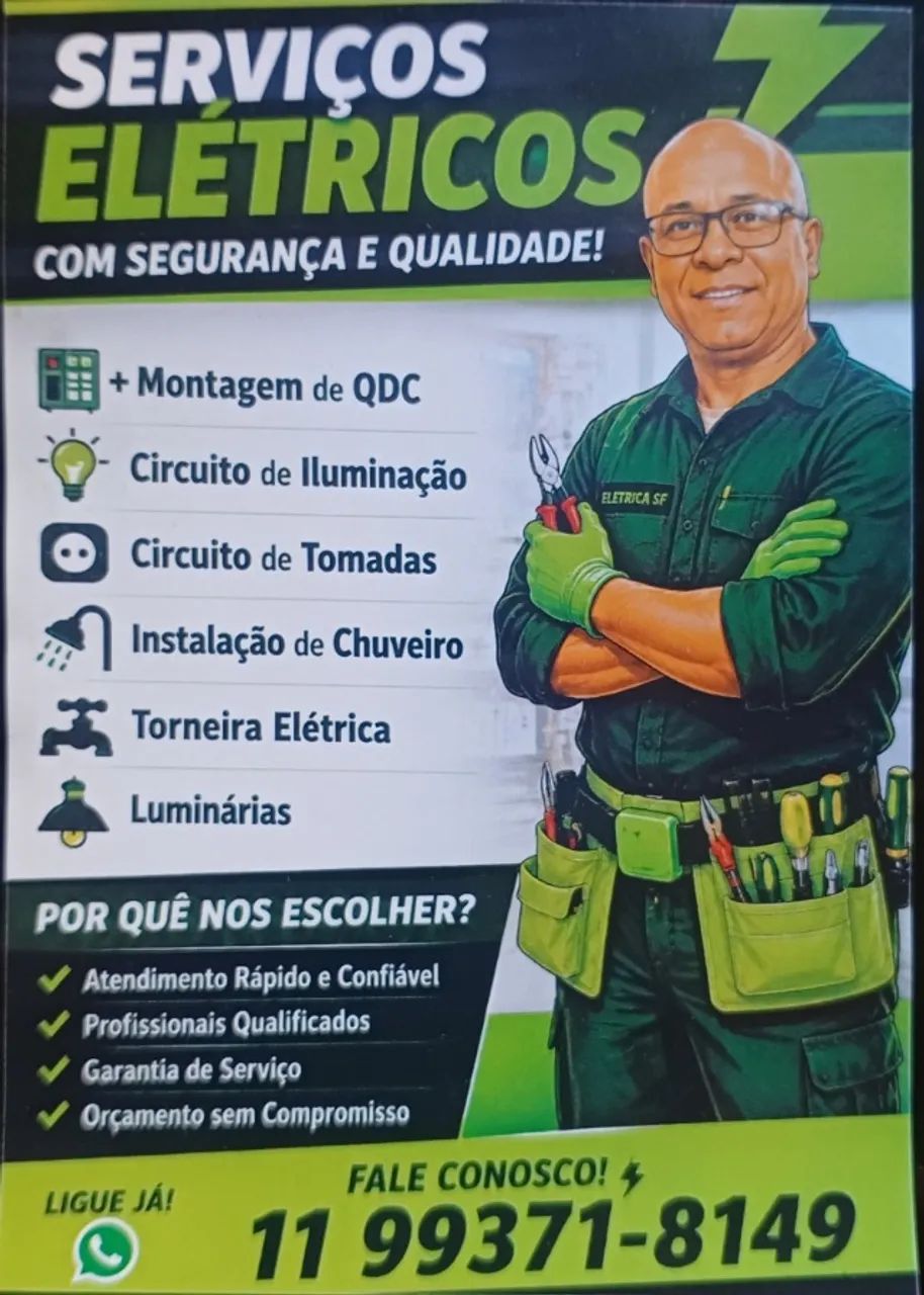 Serviços elétricos com segurança e qualidade! Dentro das normas! 