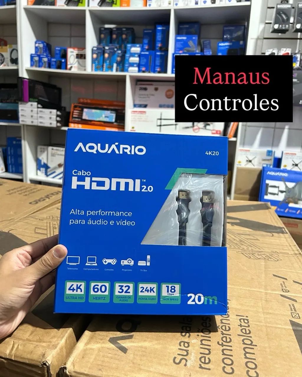 Cabo 3D 20 metros HDMI ( Mega Promoção )