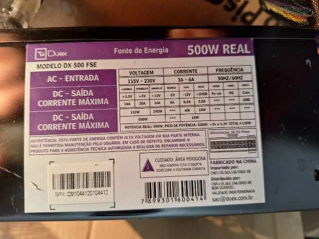 FONTE ATX DUEX 500W REAL