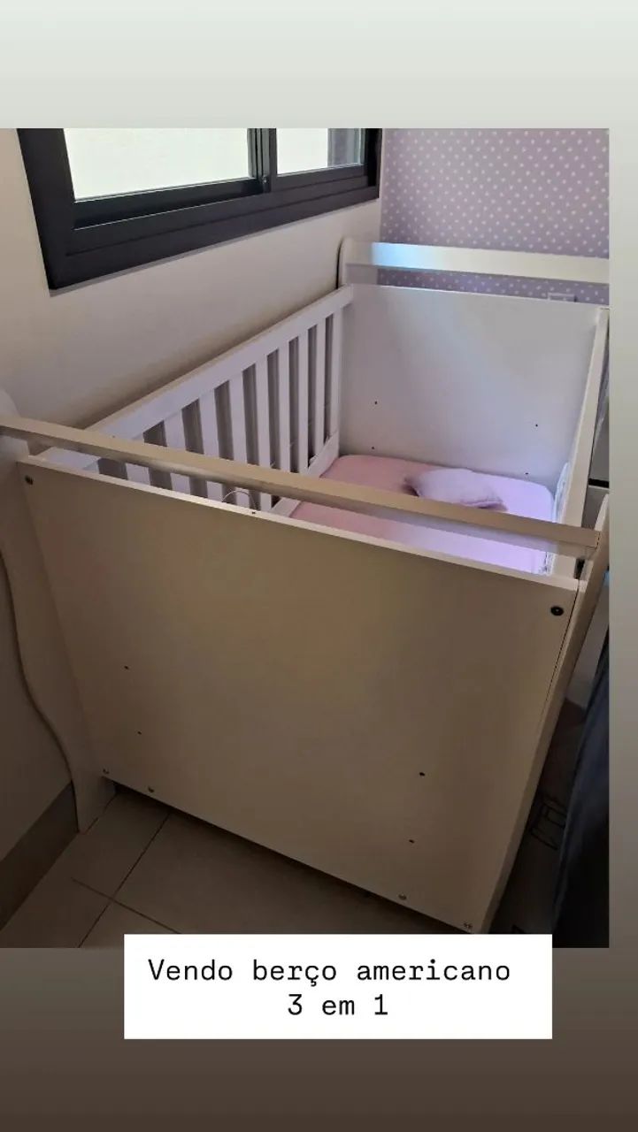 Berço Americano 3 em 1 ( com colchão)
