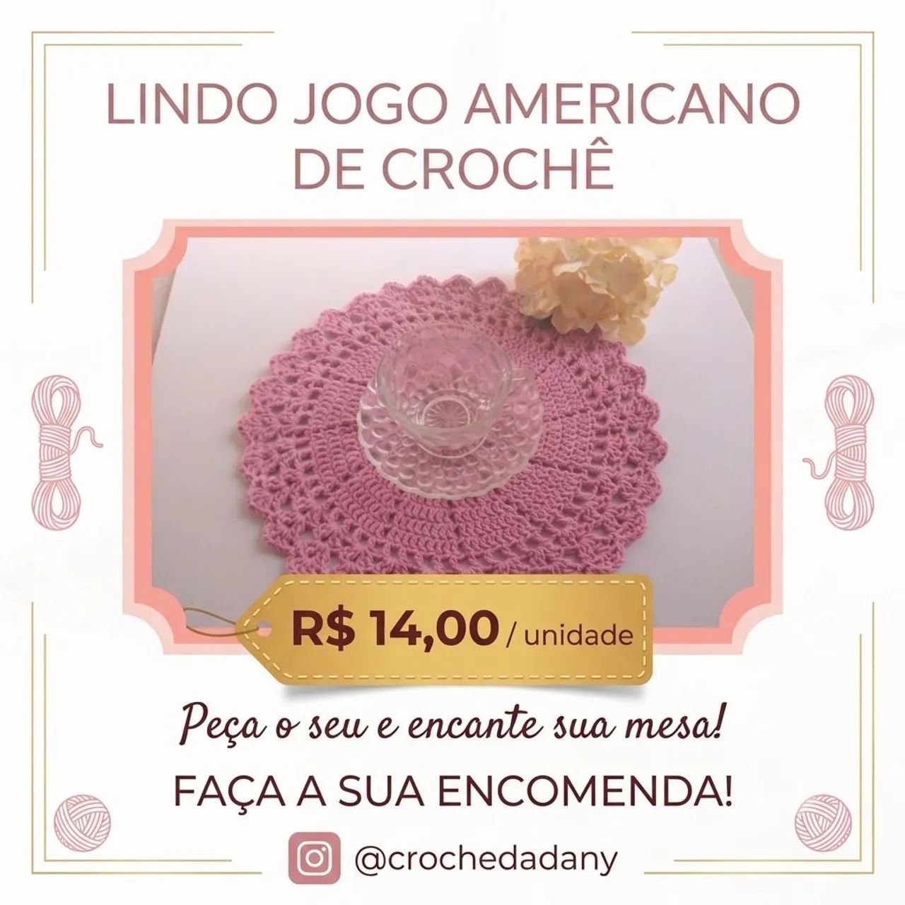 Jogo americano crochê 