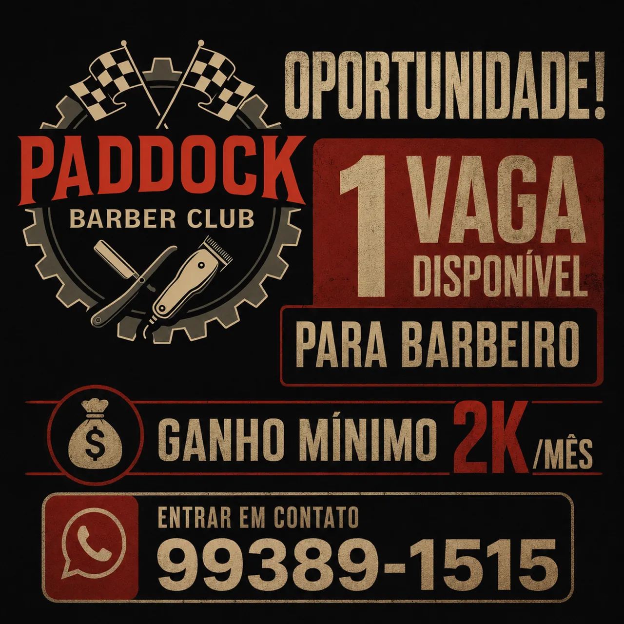 Vaga para Barbeiro 
