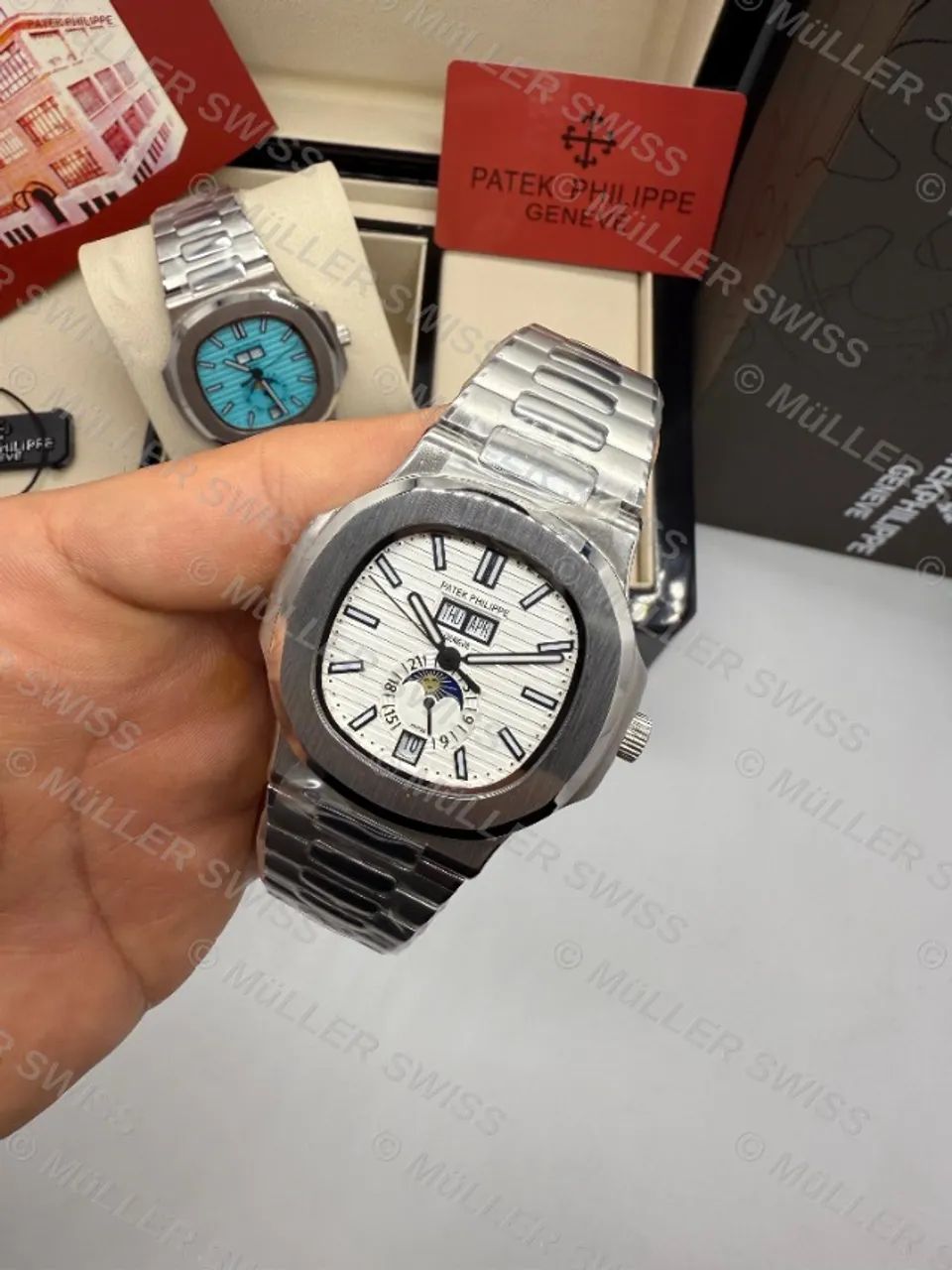 Patek Philippe Fases da Lua Completo Com Caixa Várias Cores