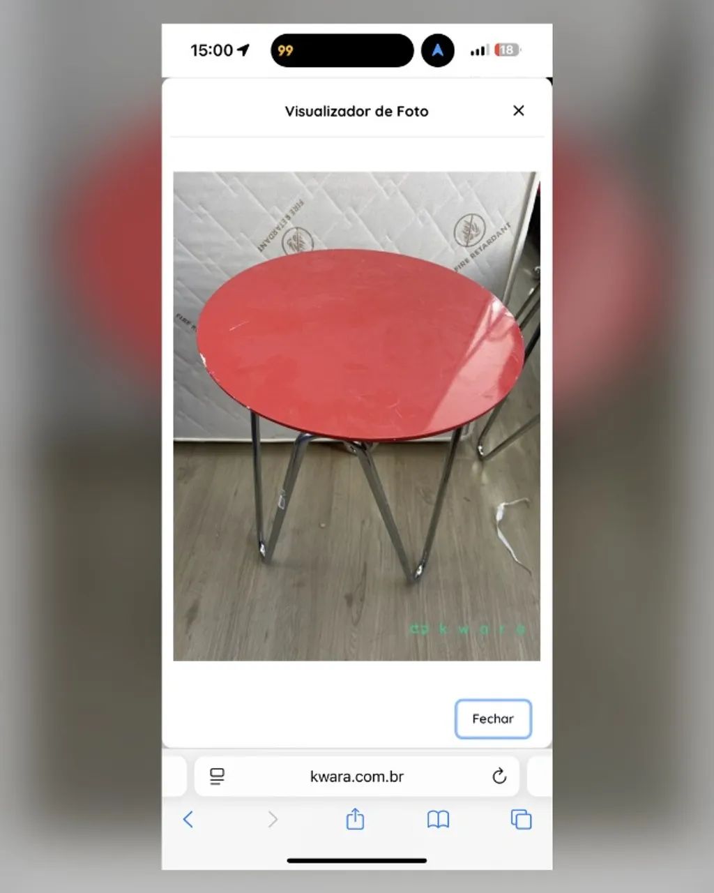 MESA DE CANTO MID-CENTURY VERMELHA - Foto 2