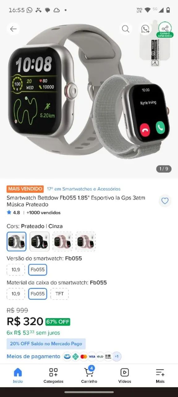 Relógio digital Smartwatch  - Foto 5
