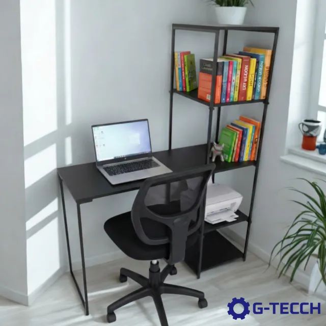 Mesa de Escritório NOVA Industrial com Estante Multiuso Computador Notebook Estudo Birô - Foto 2