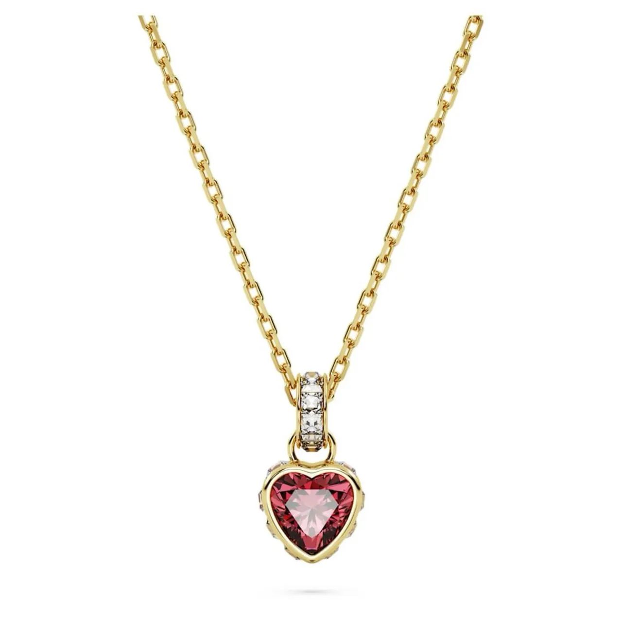 Colar pingente stilla de coração vermelho. Swarovski
