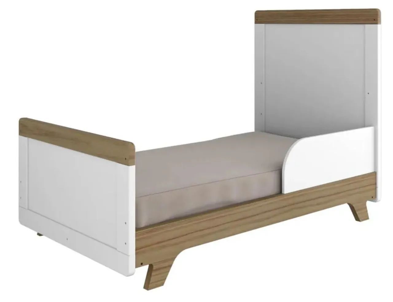 Berço Minicama Retrô Peroba Americano Branco/carvalho - Foto 3