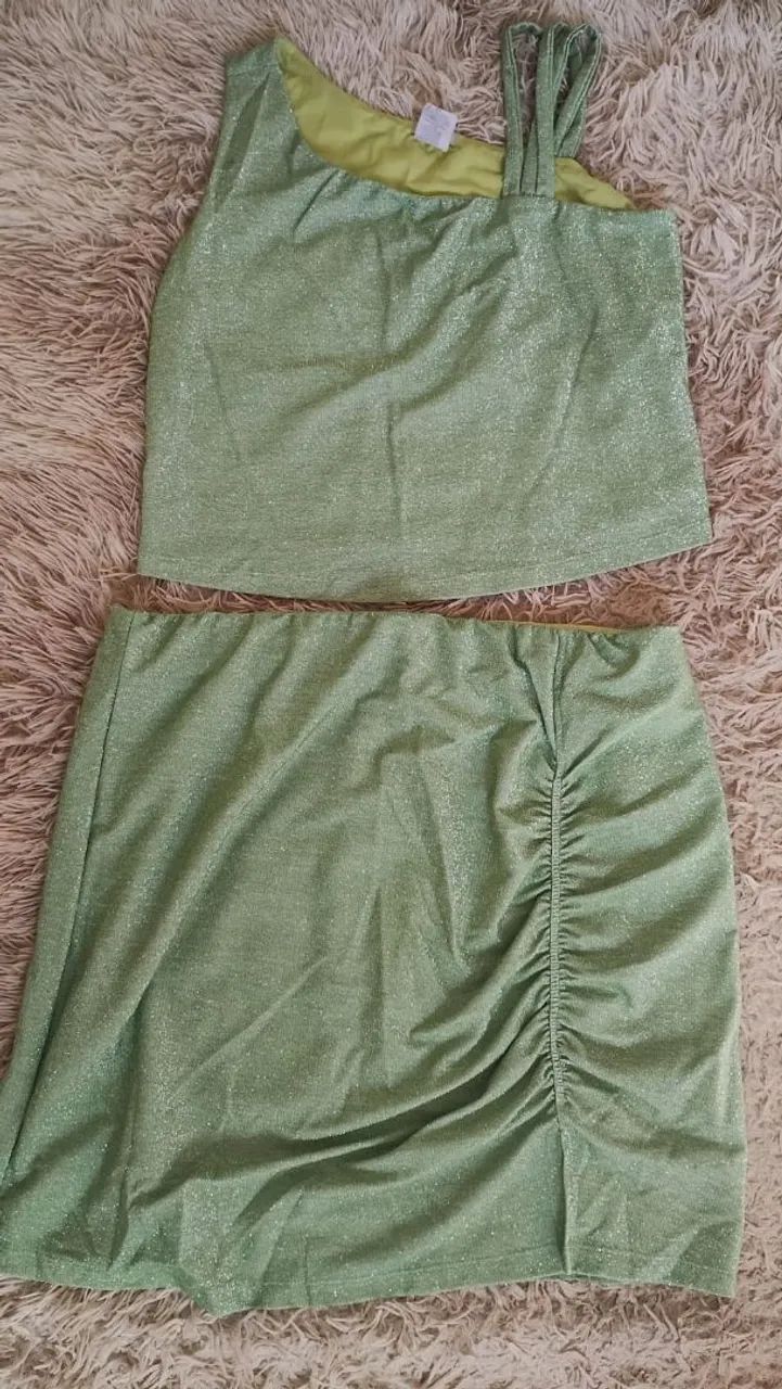 Conjunto saia e cropeed lurex - Foto 3