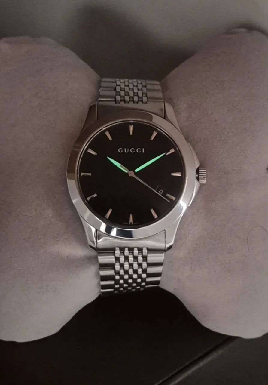 Relógio Gucci swiss 126.4 original aço inox com caixa e certificado - Foto 3