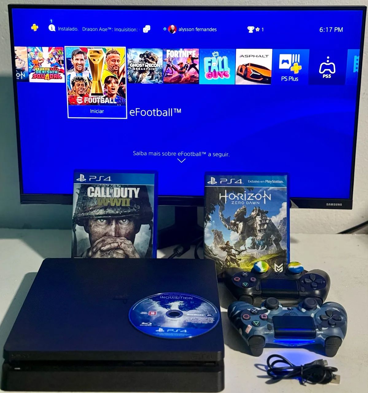 Ps4 slim | 500gb | 9 jogos - Consoles de Vídeo Game - Mocambinho