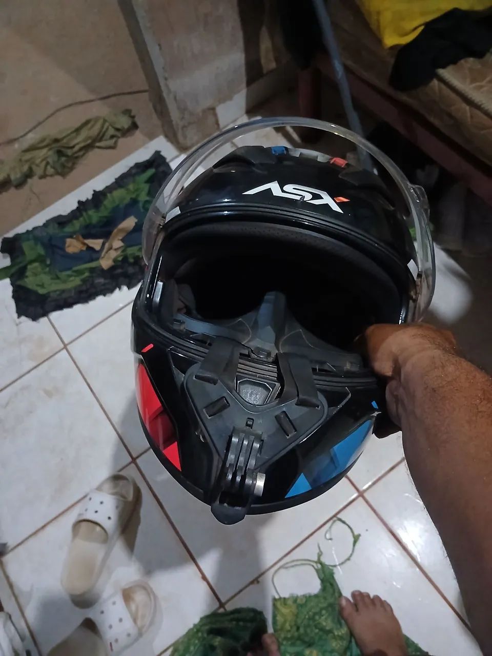 Capacete ASX ja vai com suporte para celular 350 R$ - Foto 5